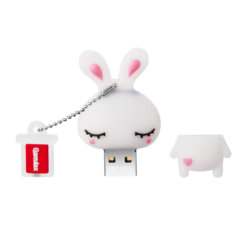 GARRULAX USB Flash Drive, 8GB / 16GB / 32GB USB 2.0 Silicone Cute Animal USB Memory Stick Date Storage Pendrive Thumb Drives (16GB, White Rabbit) - Image 2